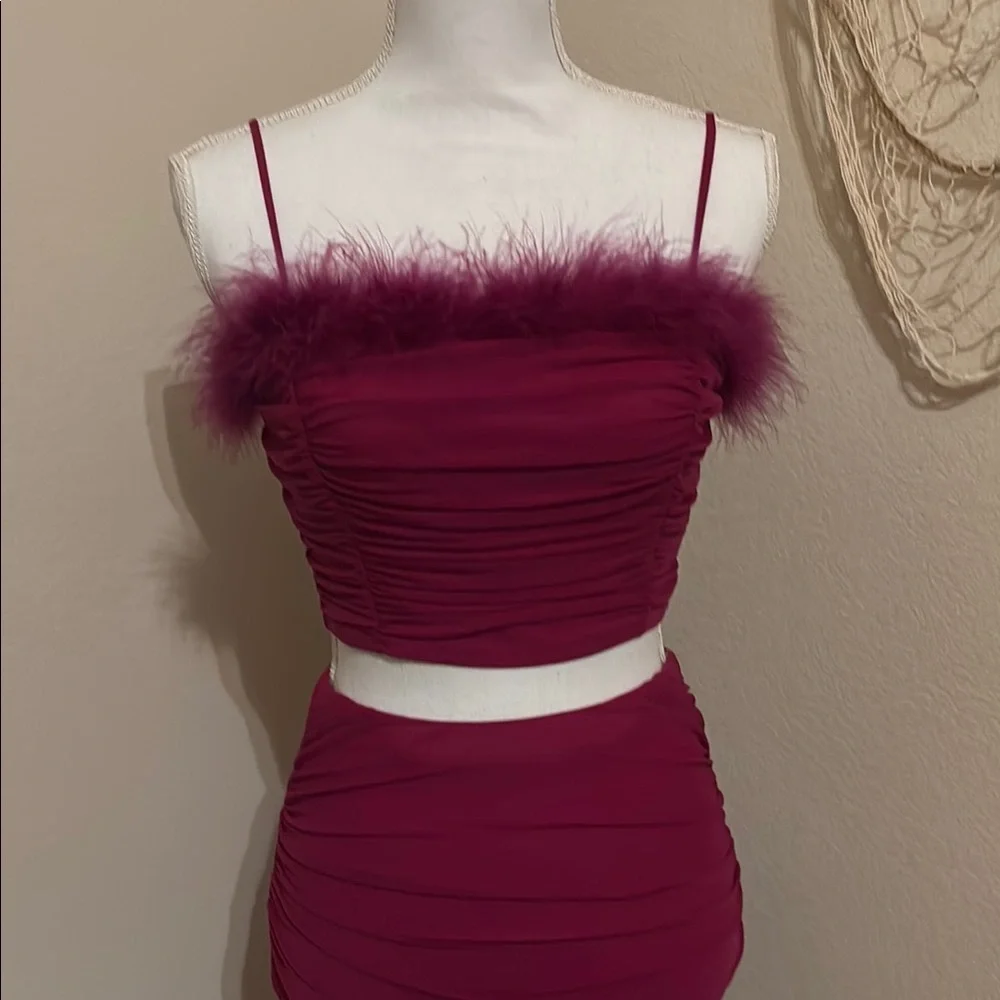 Fun and Flirty Burgundy Skirt Set - Picture 10 of 11